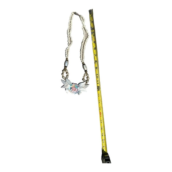 Vintage LEE SANDS. Mother of Pearl inlay flower shape necklace - Picture 2 of 2